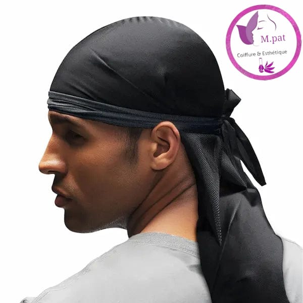 Durag noir homme satin