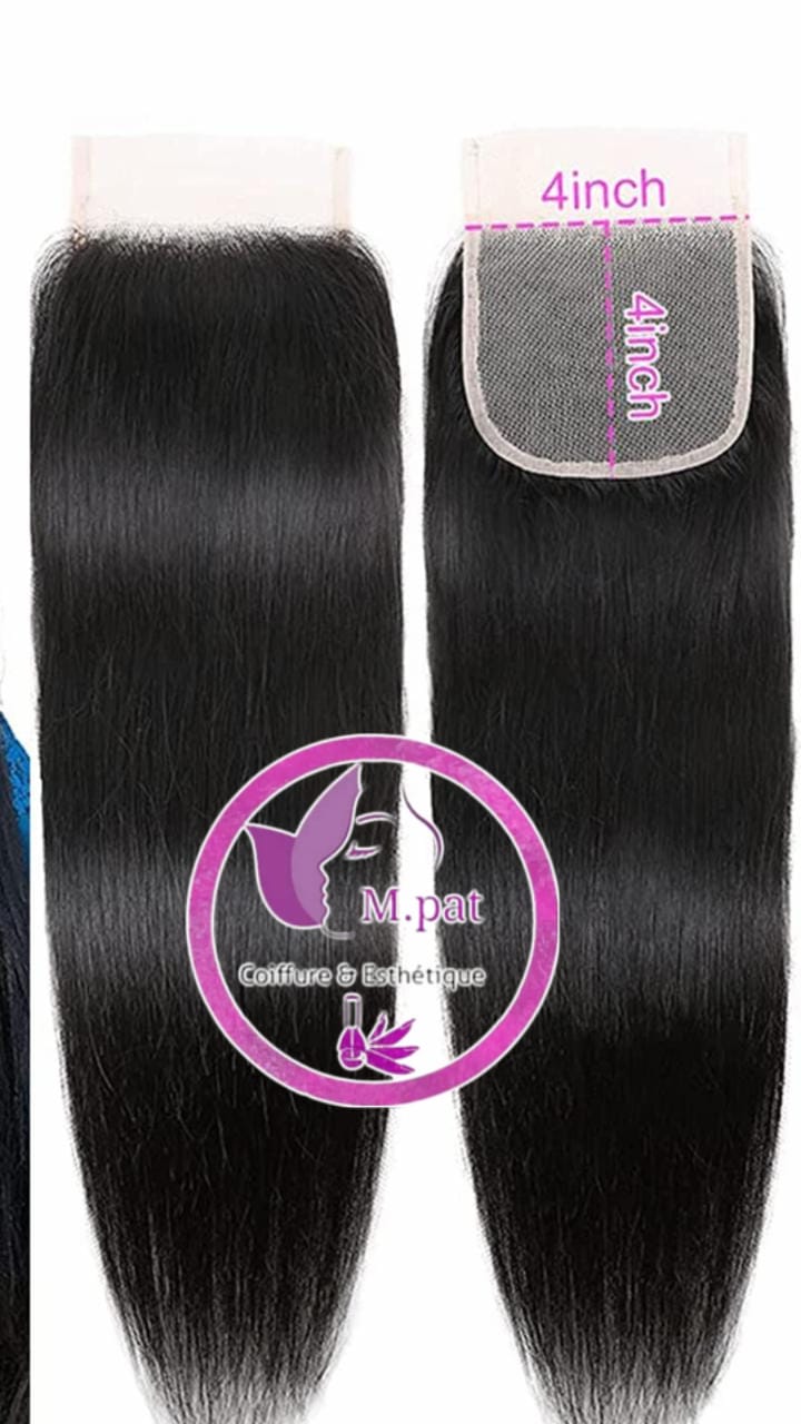 Lace Closure 4x4 inch cheveux naturels lisses