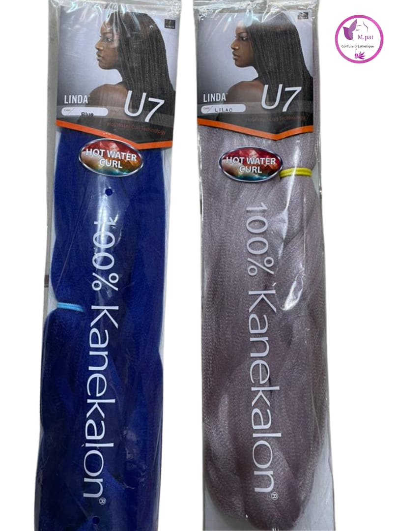 Linda U7 Kanekalon Hot Water Curl Bleu et Lilas
