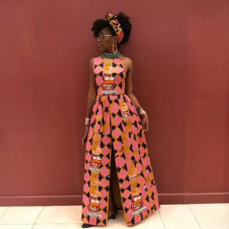 Robe longue imprimée sur-mesure — MPAT Couture